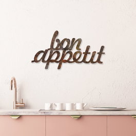 Wallity Rusty Bon Appetit Escultura de pared de metal
